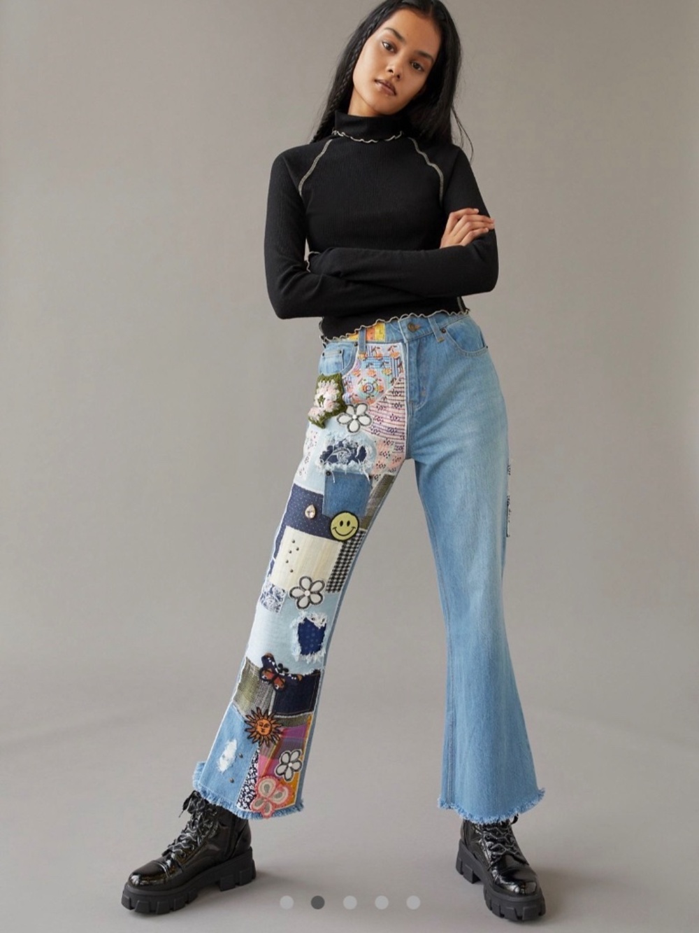 BDG Urban Outfitters Patchwork Jeans Size 24 New With tags NWT Hippie Bohemian - Picture 2 of 10